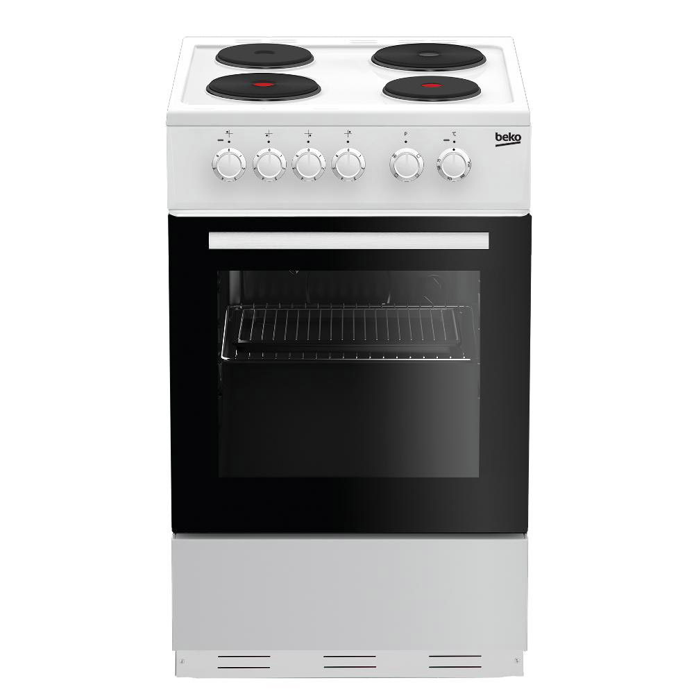 Beko BDC5422AW A 50cm Twin Cavity Ceramic Electric Cooker with 4 Burners White