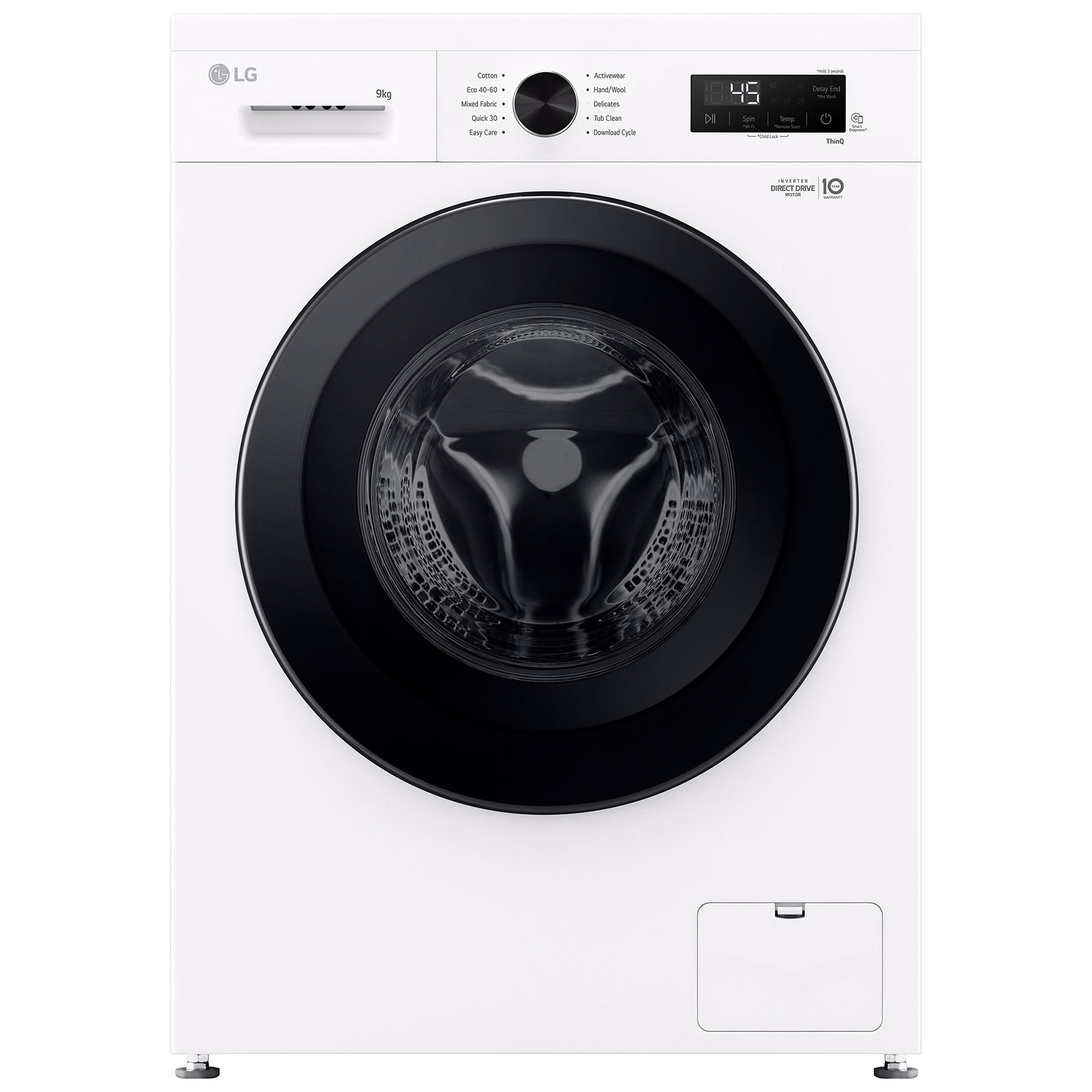 LG F4X1009NWK 9kg 1400 Spin Washing Machine in White A Rated Steam