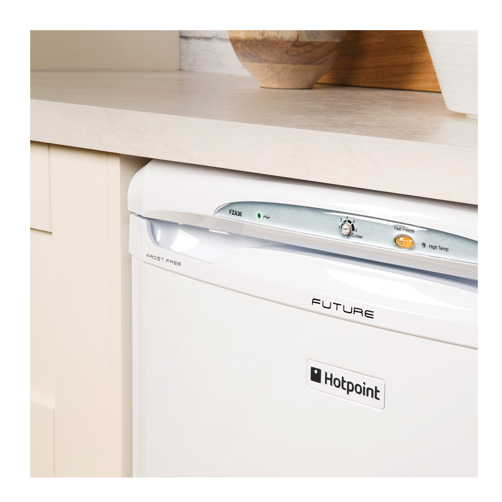 Hotpoint FZA36P 60cm Undercounter Frost Free Freezer in White, A+