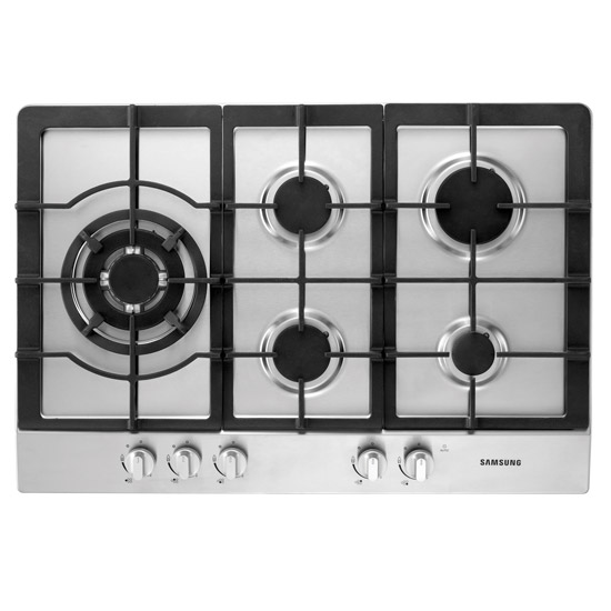 Samsung GN7A2IFXD 75cm 5 Burner Gas Hob in Stainless Steel, Auto Ignition