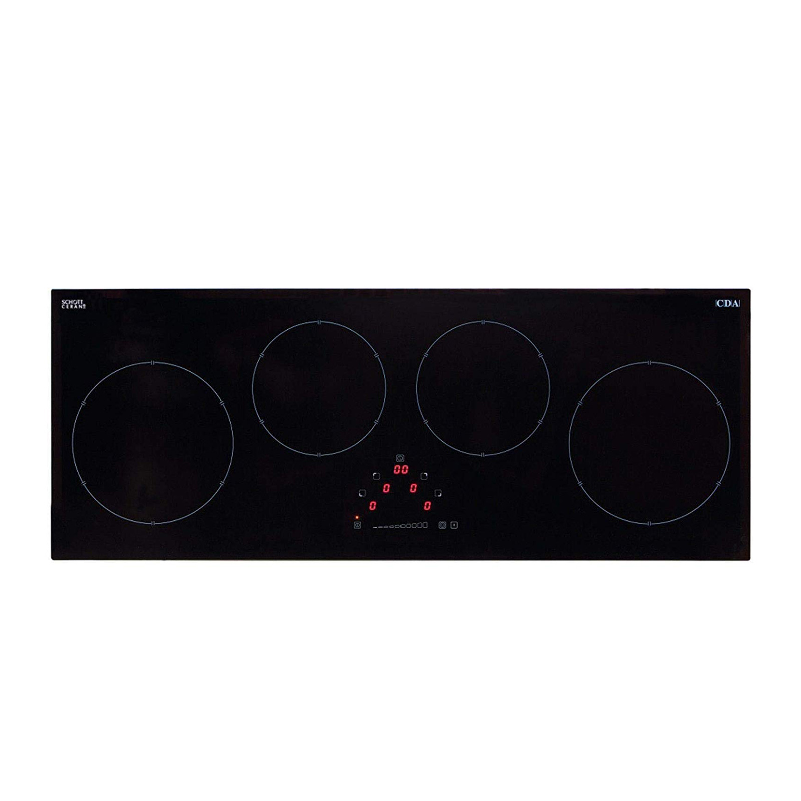 CDA HN9626FR 90cm 4 Zone Linear Induction Hob in Black Glass