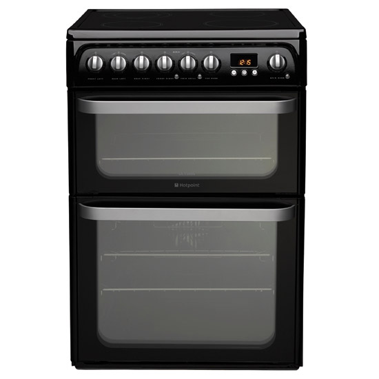 Hotpoint HUE61KS 60cm ULTIMA Electric Cooker in Black, Double Oven
