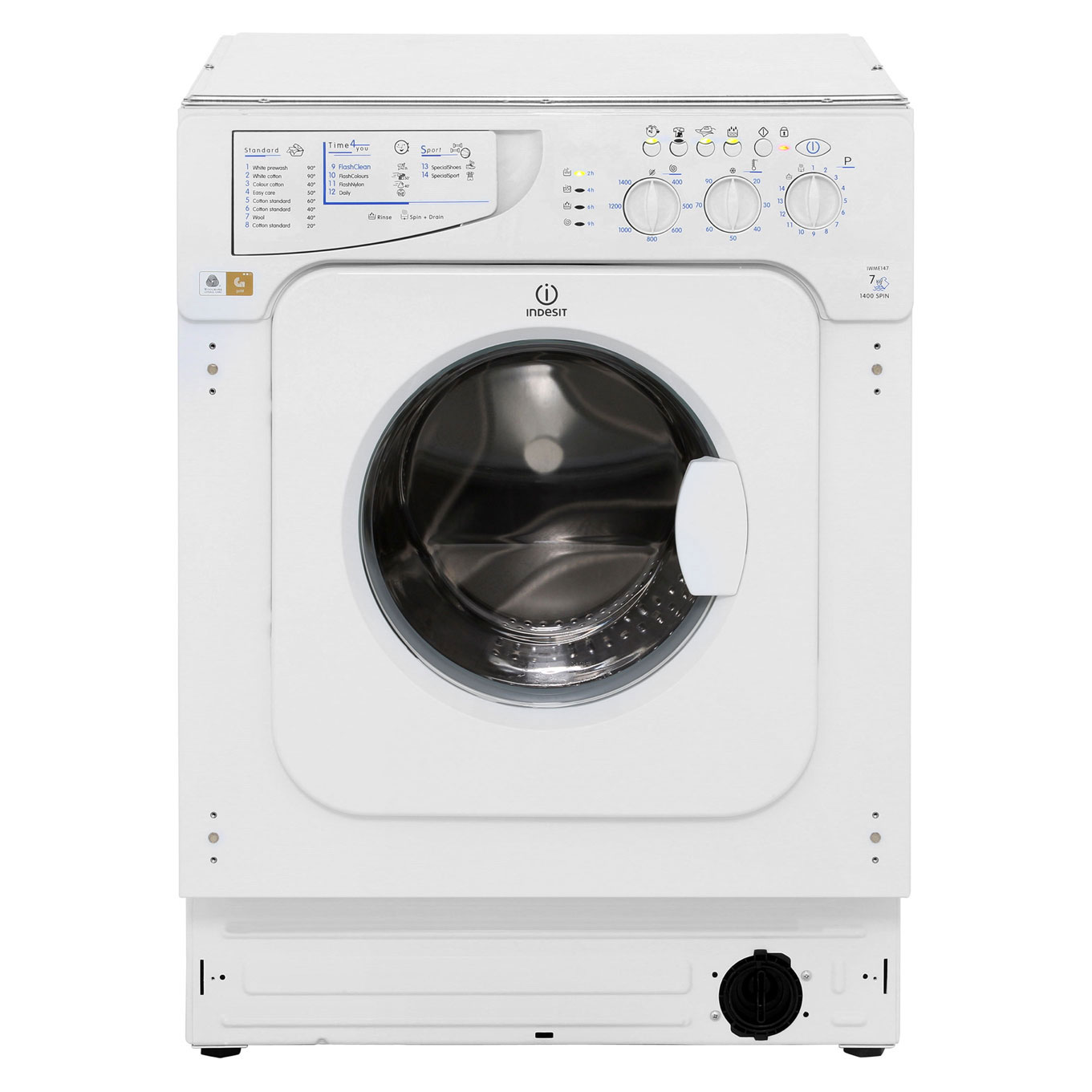 Indesit IWME147UK Integrated Washing Machine, 1400rpm 7kg A+ Rated