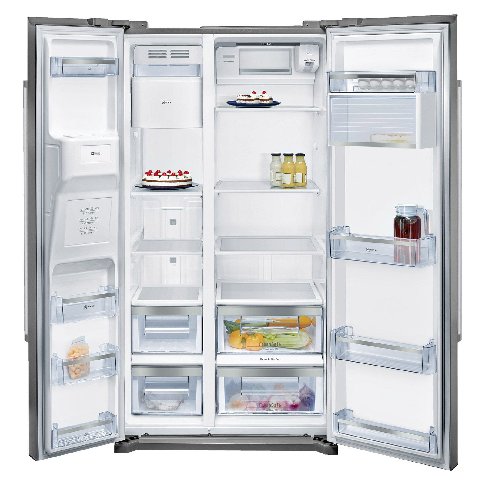 Neff Ka3902i20g American Style No Frost Fridge Freezer In St Steel