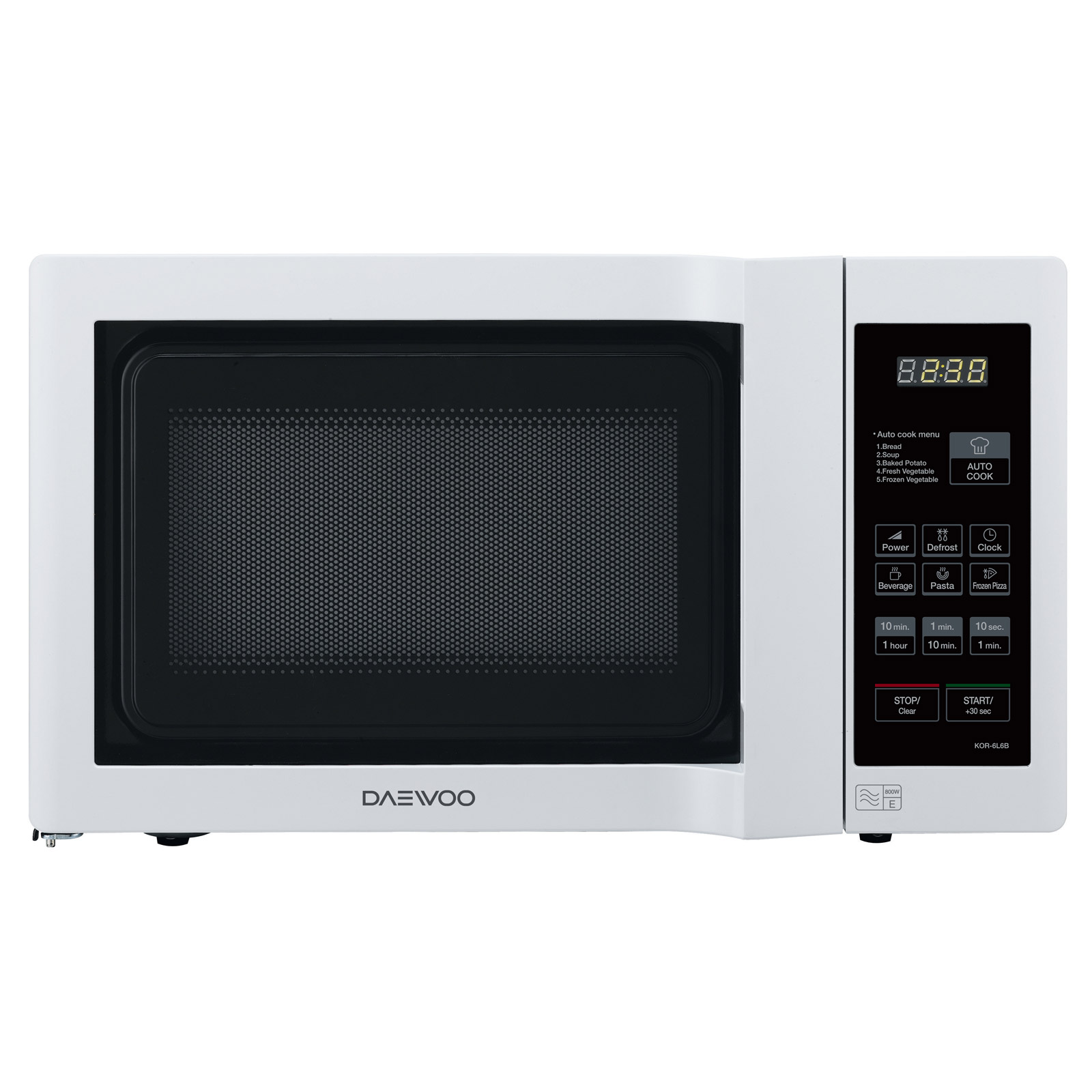 Daewoo KOR6L6BD Microwave Oven in White, 20L 800W Touch Controls