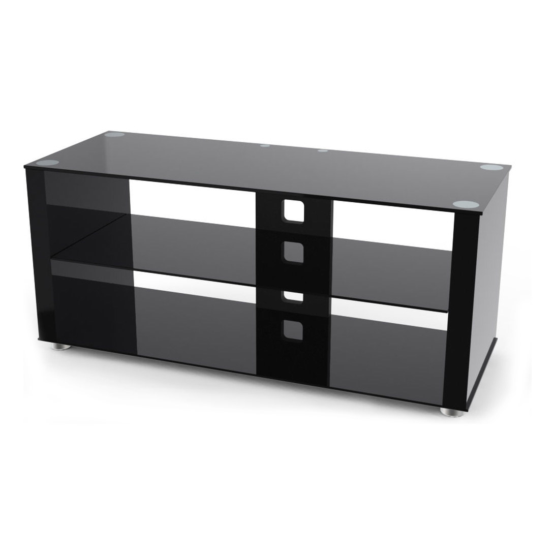 TTAP L611G10003 Elegance 1000mm TV Stand in Gloss Black & Black Glass