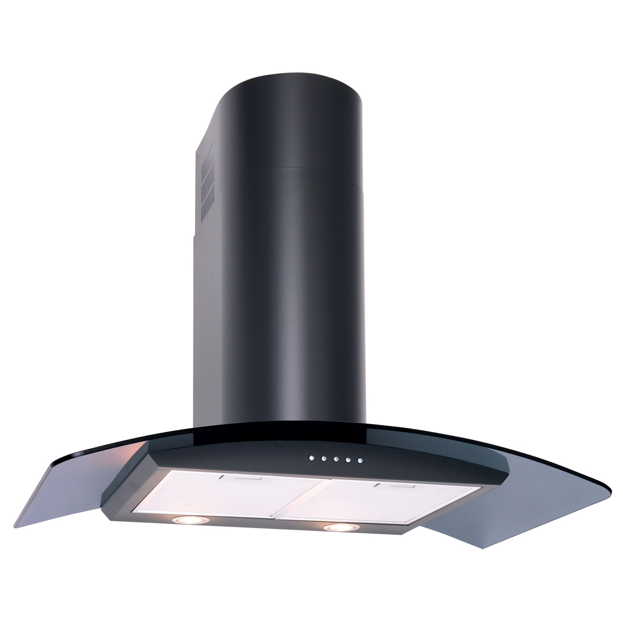 Luxair LA100CVDBK 100cm CVD CURVED Glass Cooker Hood in Matt Black