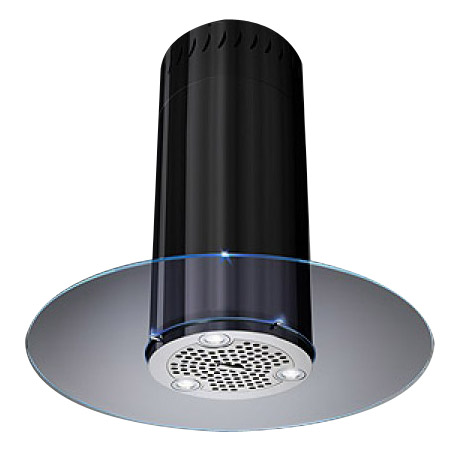 Luxair La90 Rnd Bk 90cm Round Island Cooker Hood In Matt Black