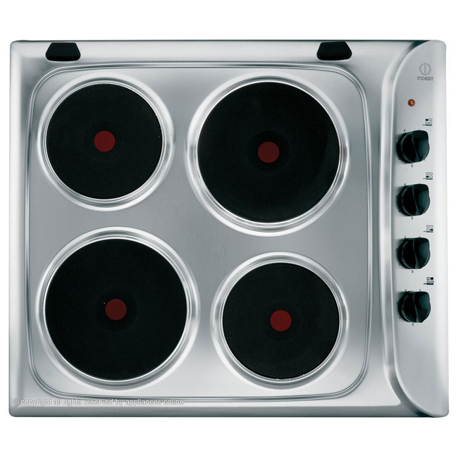 Indesit PIM604IX 60cm Sealed Plate Electric Hob in Stainless Steel