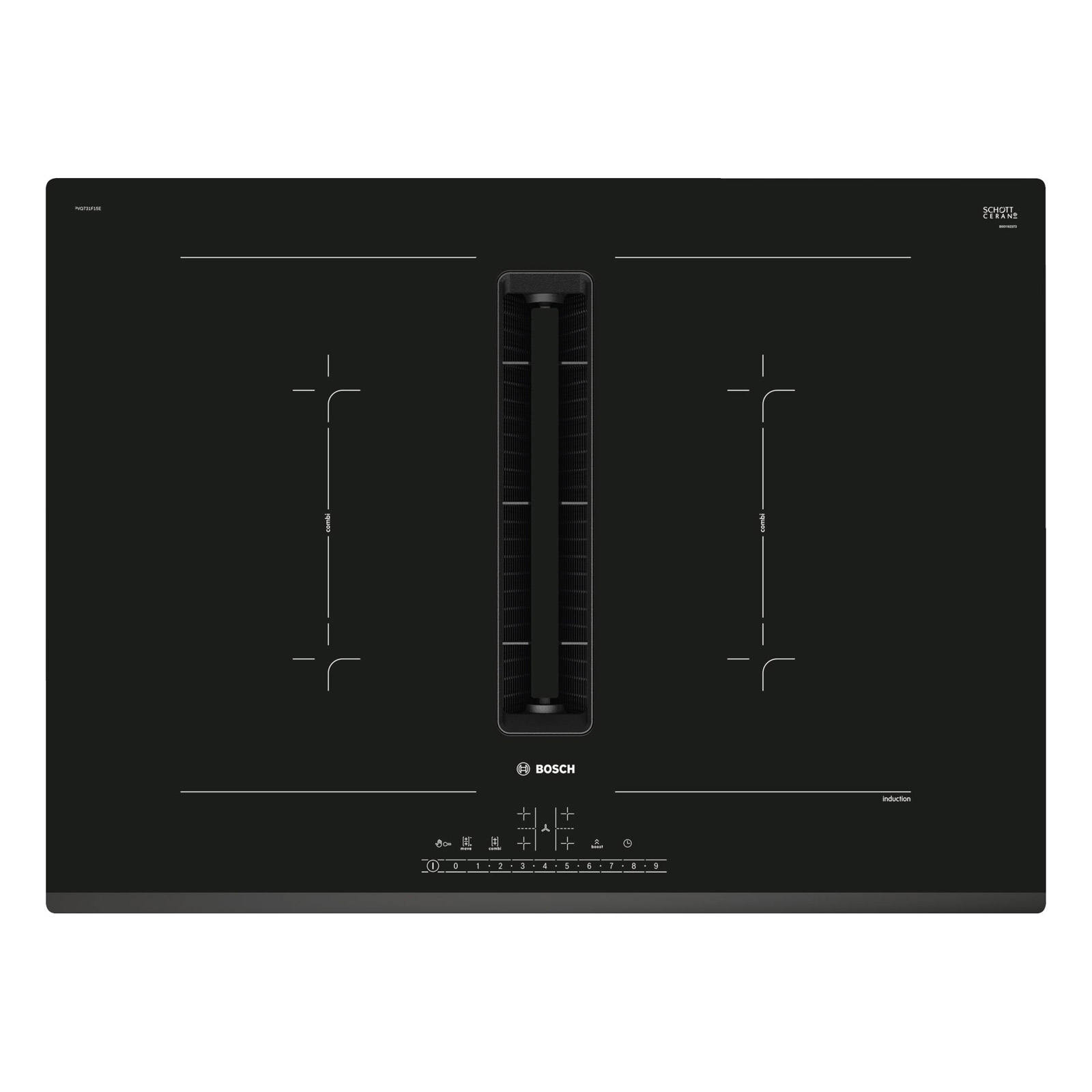 70cm 2 Zone Flex Induction Venting Hob