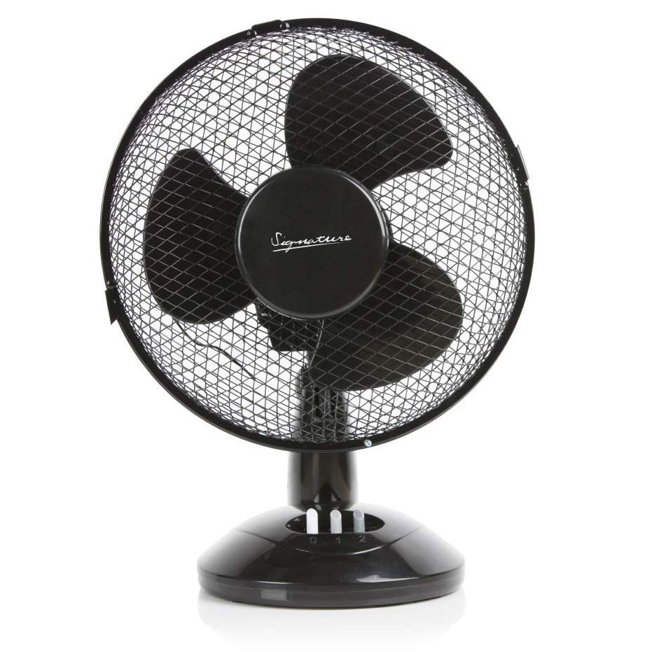 Signature S40008B 9" Oscillating Desk Fan in Black