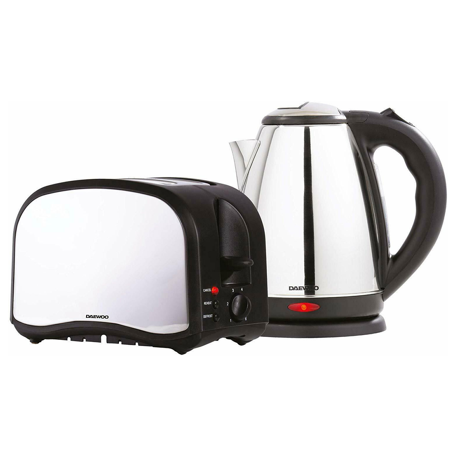 Daewoo SDA1713GE Cordless Jug Kettle & 2Slice Toaster Set
