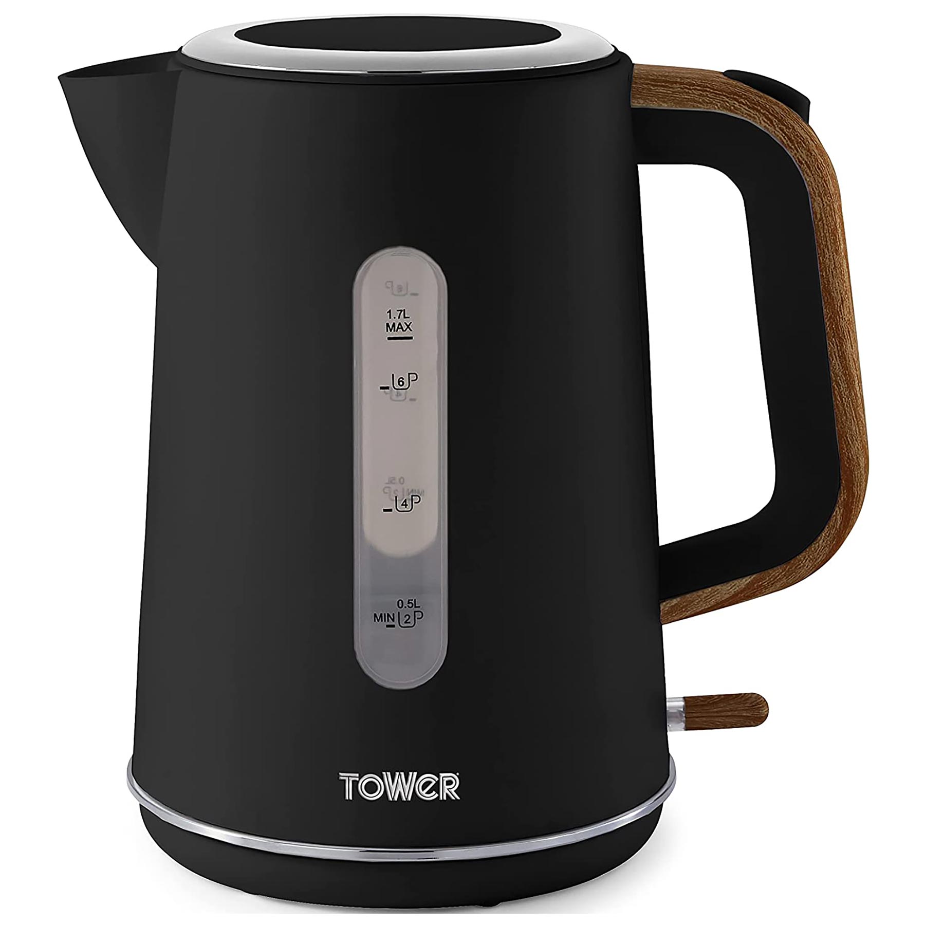Tower T10037BLK Scandi Rapid Boil Kettle Black 1.7L 3kW