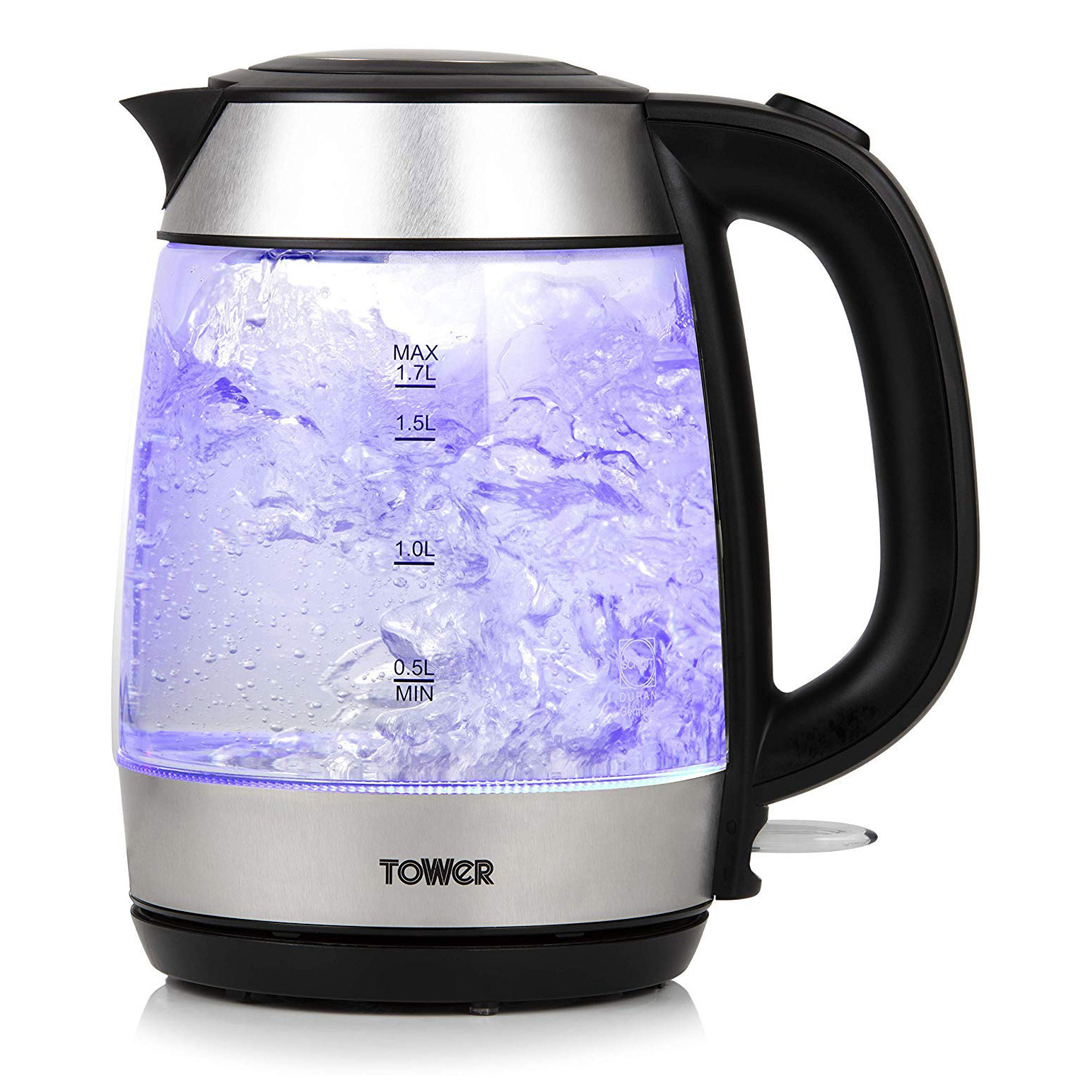 Tower T10040 1.7 Litre Illuminated Schott Glass Cordless Kettle