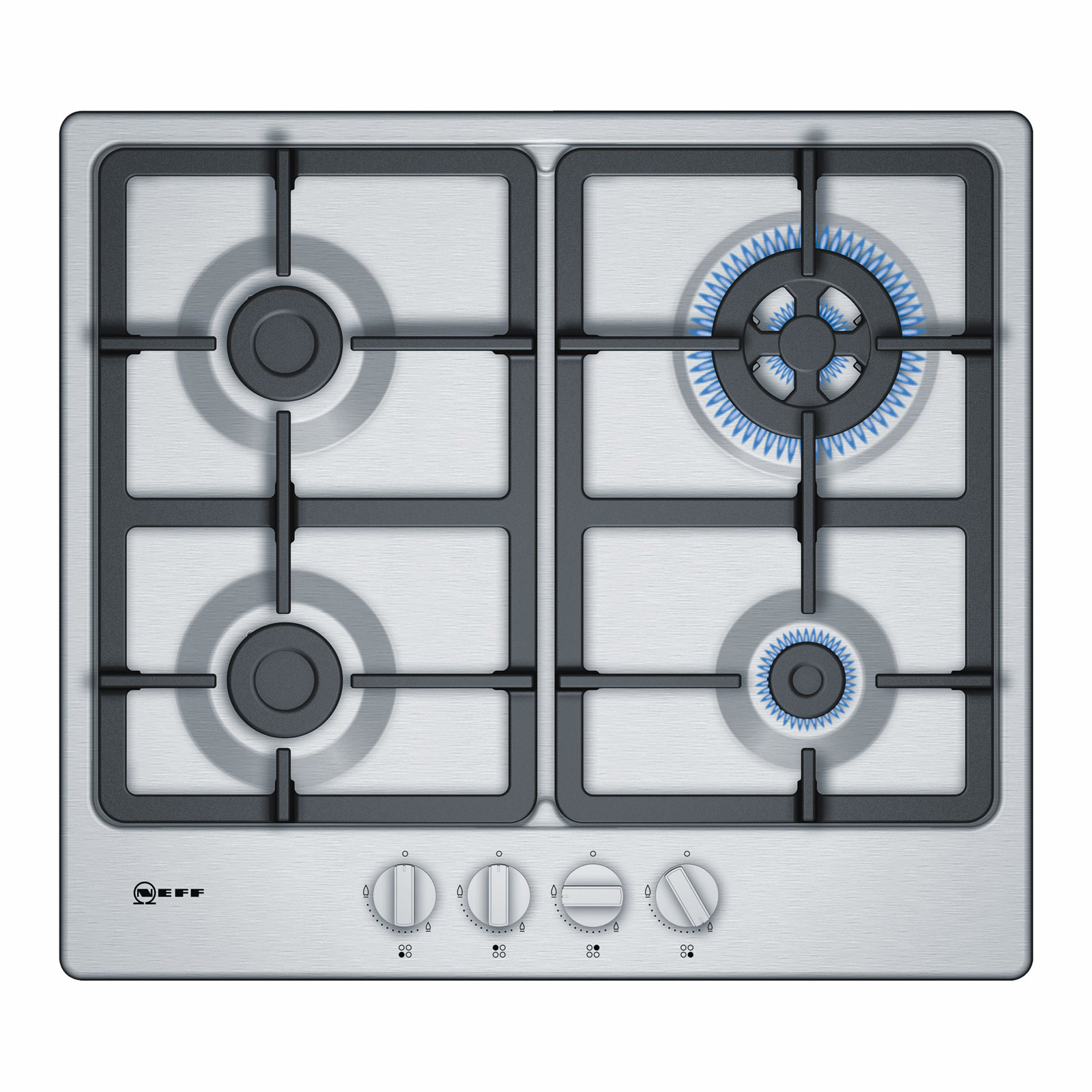 Neff T26bb59n0 Built In 58cm 4 Zone Gas Hob In St Steel Wok Burner