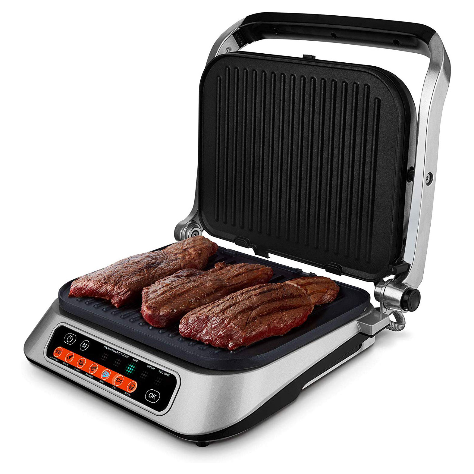 Tower T27023 Digital Smart Health Grill in Stainless Steel 2100W