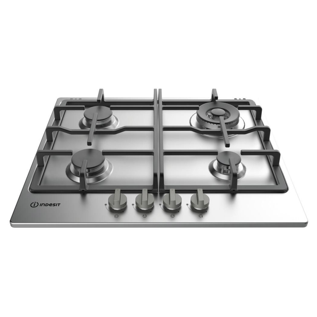 Indesit THP641WIXI 60cm 4 Burner Gas Hob in Stainless Steel
