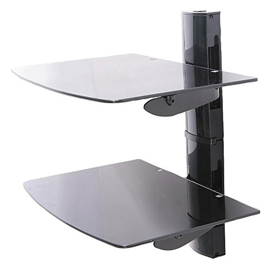 TTAP TTD2SHELF Double Wall Mount Tempered Glass Shelf with Safety Lock