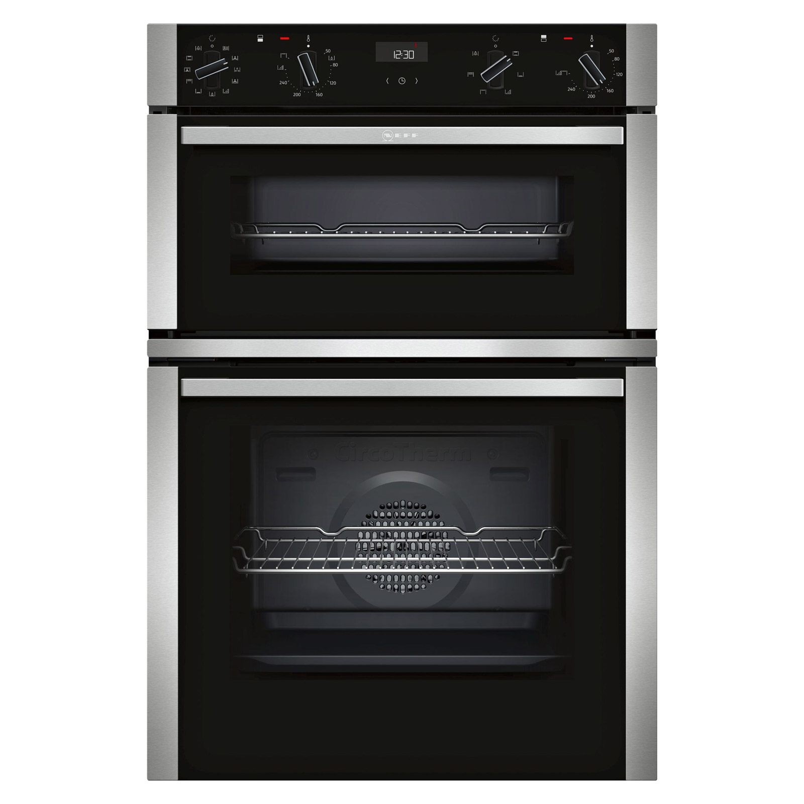 Neff U1aci5hn0b Built In Circotherm Plus Double Oven In Black St Steel