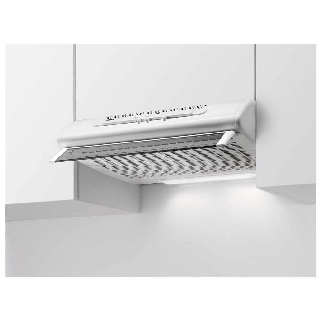 Zanussi ZHT611W 60cm Visor Extractor Hood in White, 3 Speed Settings