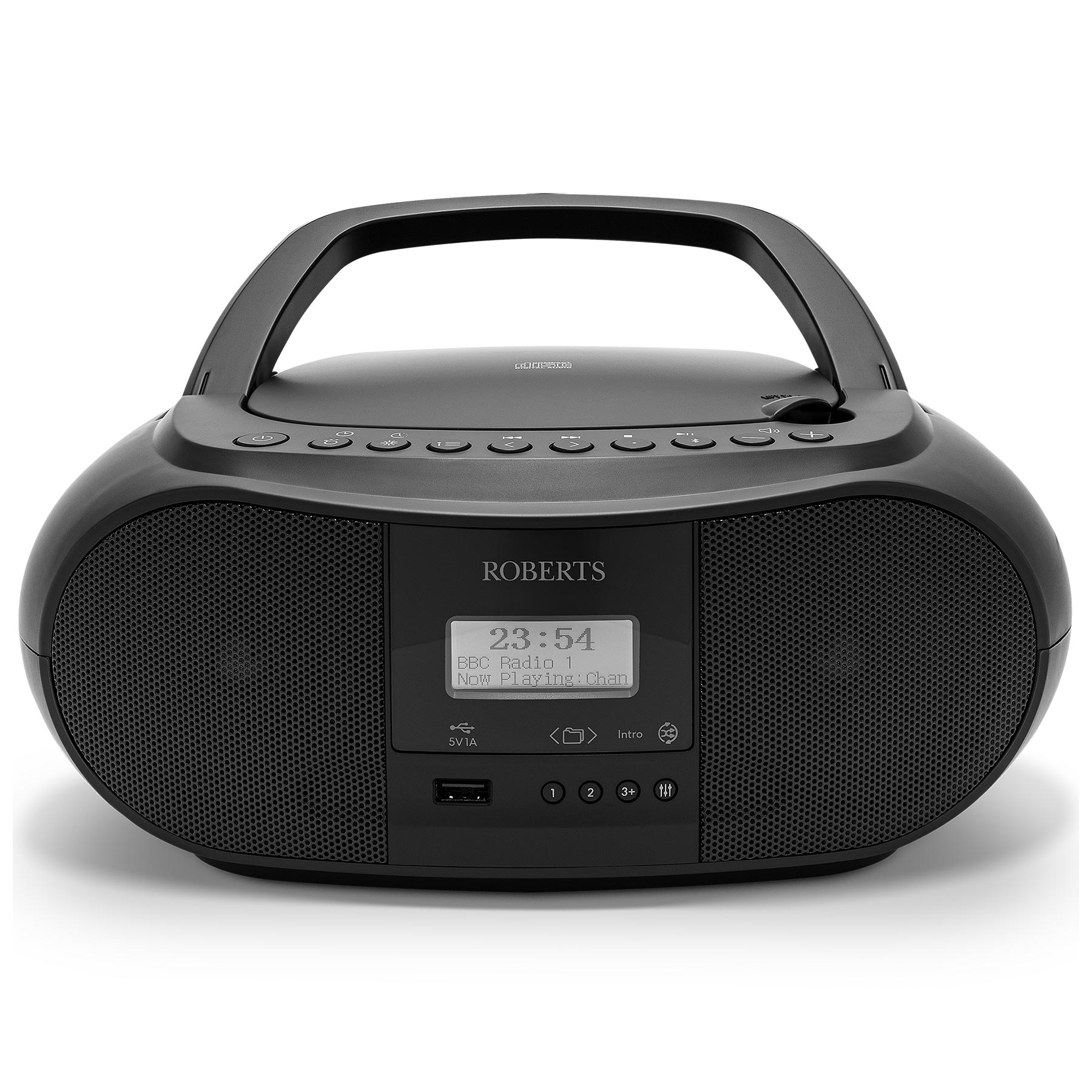 Roberts ZOOMBOX4BK DAB/FM Portable Boombox with CD Player & USB in Black