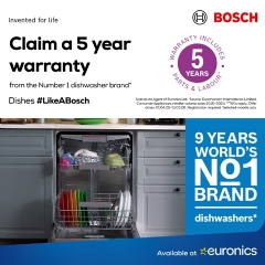 Bosch Free 5 Year Warranty With Bosch Dishwashers
