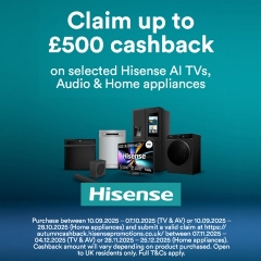 Hisense Up To £500 Cashback With Hisense