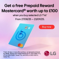 LG Up To £100 Prepaid Mastercard With LG