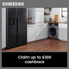 Samsung Up To £300 Cashback On Samsung Home Appliances!