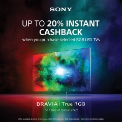 Sony Up To 20% Instant Cashback With Sony