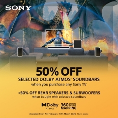 Sony 50% Off Selected Sony Soundbars