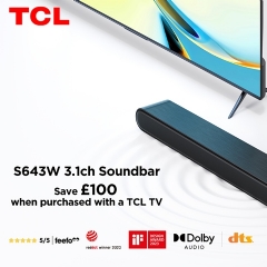 TCL Get £100 Off The S643W Soundbar With TCL