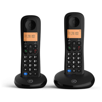 BT 090662 BT Everyday Cordless Phone in Black Twin Handset