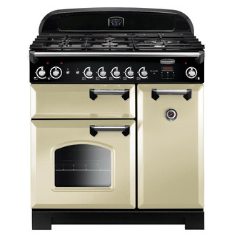 Rangemaster 116730 90cm CLASSIC Gas Range Cooker Cream Chrome Trim