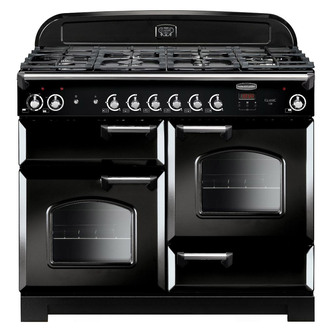 Rangemaster 116780 110cm CLASSIC Dual Fuel Range Cooker in Black Chrom