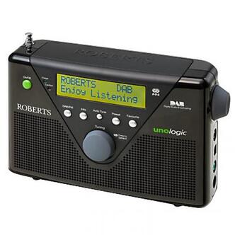 Roberts UNOLOGIC-BLK DAB Radio with Built In Battery Charger Black
