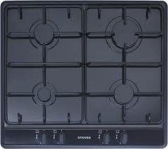 Stoves 444440875 60cm Gas Hob in Black FSD Cast Iron Pan stands