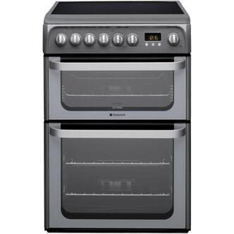 Hotpoint HUE61G 60cm ULTIMA Electric Cooker in Graphite Double Oven