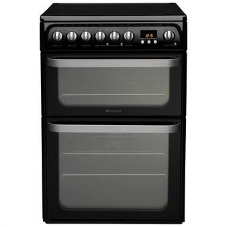 Hotpoint HUE61K 60cm ULTIMA Electric Cooker in Black Double Oven