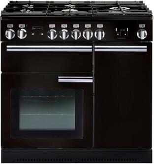Rangemaster 91630 90cm PROFESSIONAL Dual Fuel Range Cooker in Black