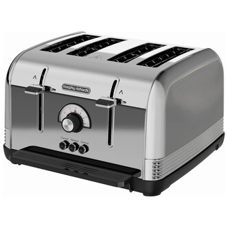 Russell Hobbs 240330 Venture 4-Slice Retro-Chrome Toaster - Polished Steel