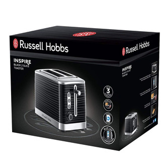 Russell Hobbs 24371 Inspire 2 Slice Toaster in Black High Lift Feature