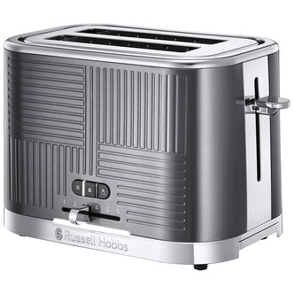 Russell Hobbs 25250 Geo 2 Slice Toaster in Textured Grey - Stainless Steel