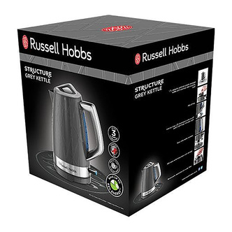 Russell Hobbs 28082 Structure Cordless Electric Kettle in Grey 1 7L 3k