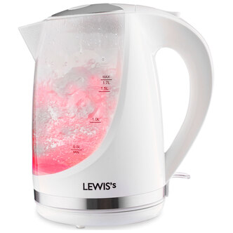 Lewis's 4319245 Illuminated Jug Kettle in White - 1.7L 2200W