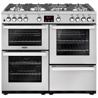 Belling 444411726 100cm Cookcentre Prof X100G Gas Range Cooker Steel