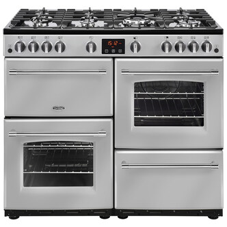 Belling 444411736 100cm Farmhouse X100G Gas Range Cooker in Silver