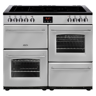 Belling 444444137 100cm Farmhouse 100E Range Cooker in Silver Ceramic