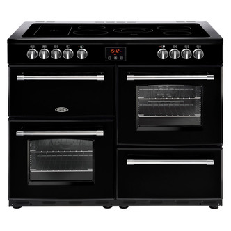 Belling 444444148 110cm Farmhouse 110E Range Cooker in Black Ceramic