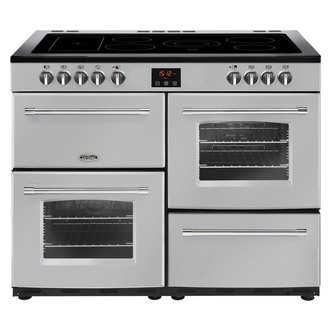 Belling 444444149 110cm Farmhouse 110E Range Cooker in Silver Ceramic